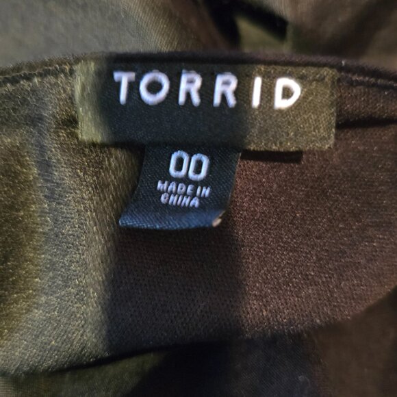 Dark Coquette Summer Black Midi Sheer Waist Dress Torrid 00 M/L - Picture 4 of 10